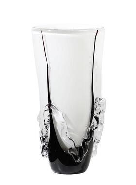 中古轻奢渐变琉璃黑白复古花瓶高端会所插花酒店家居创意软装摆件