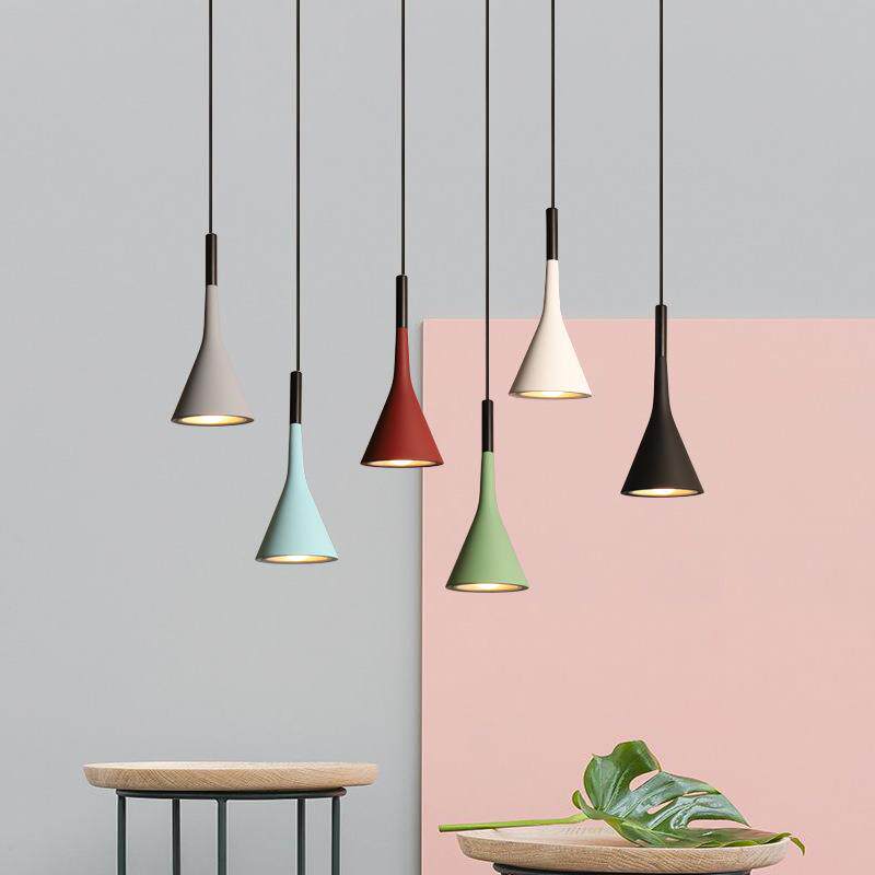 设计师餐厅吊灯三头极简餐桌吧台灯工业风灯具北欧卧室床头小吊灯