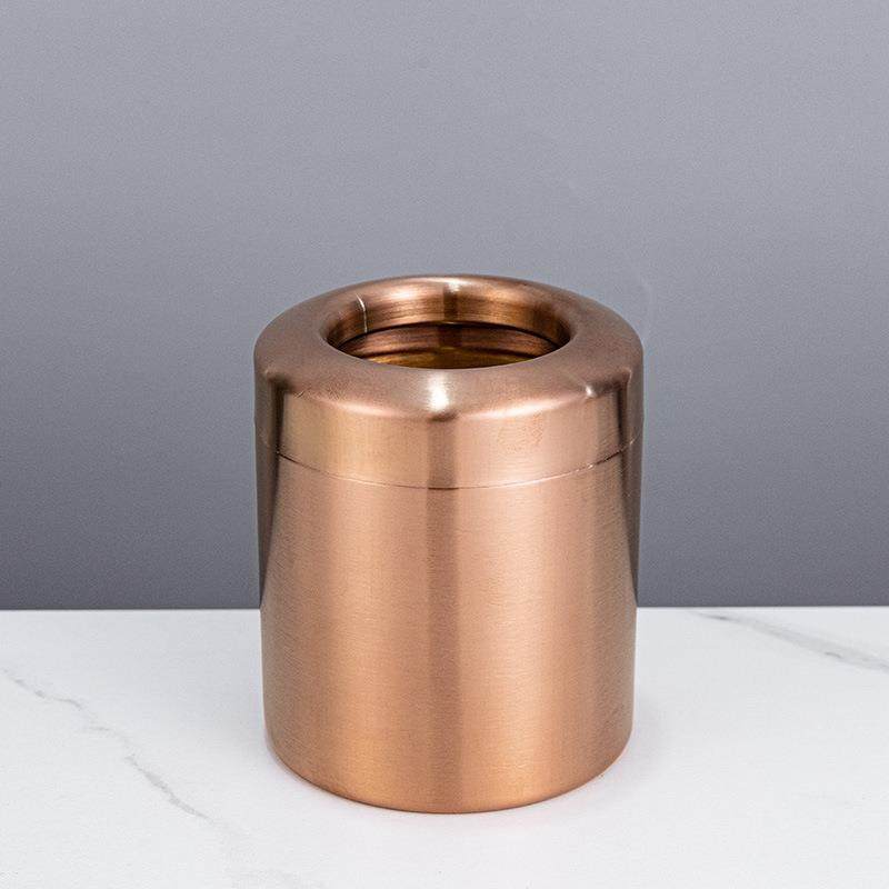 桌面垃圾桶迷你无盖小型304不锈钢垃圾筒古铜家用客厅卧室收纳桶