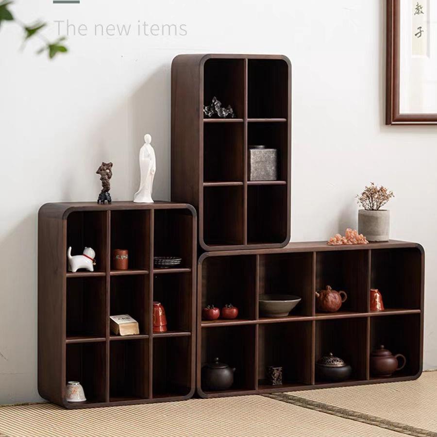 胡桃木茶具架子置物架小型桌面墙上多宝阁中式架实木收纳多宝格