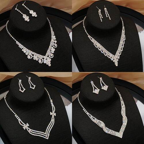 Necklace Earrings for Women Wedding Jewelry Gift项链耳环套装