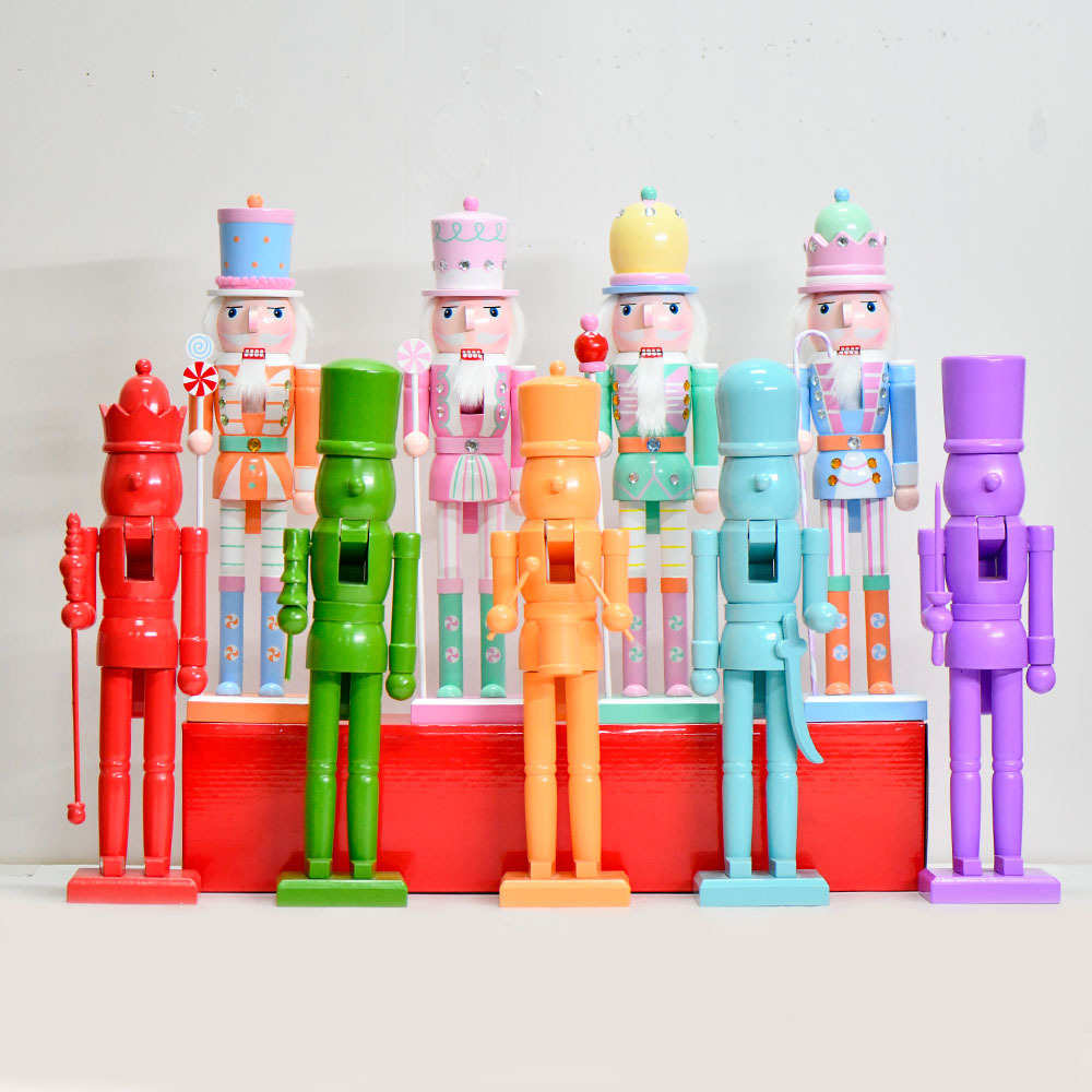 38cm木制胡桃人15in现货创意圣诞节日用品生日送礼桌面摆件