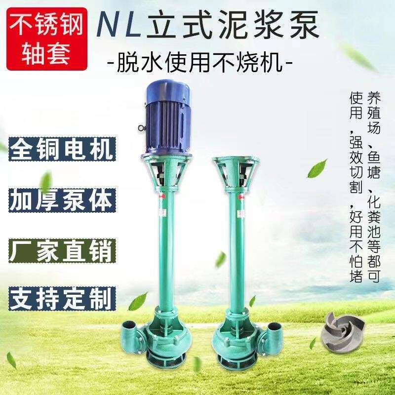 立式泥浆泵抽粪污水泵抽泥化粪池家用排污泵380V切割带铰刀液下泵