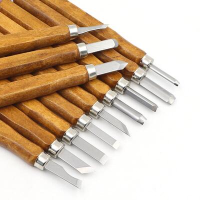 唐氏雕刻刀 手工木刻刀木498 红橡皮雕刻套装 雕文玩工具 仿木1支