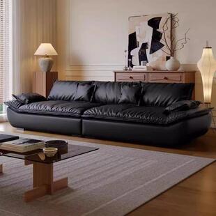 奥克兰帆船沙发懒人超软沙发客厅超宽大坐深意式 轻奢生态真皮沙发