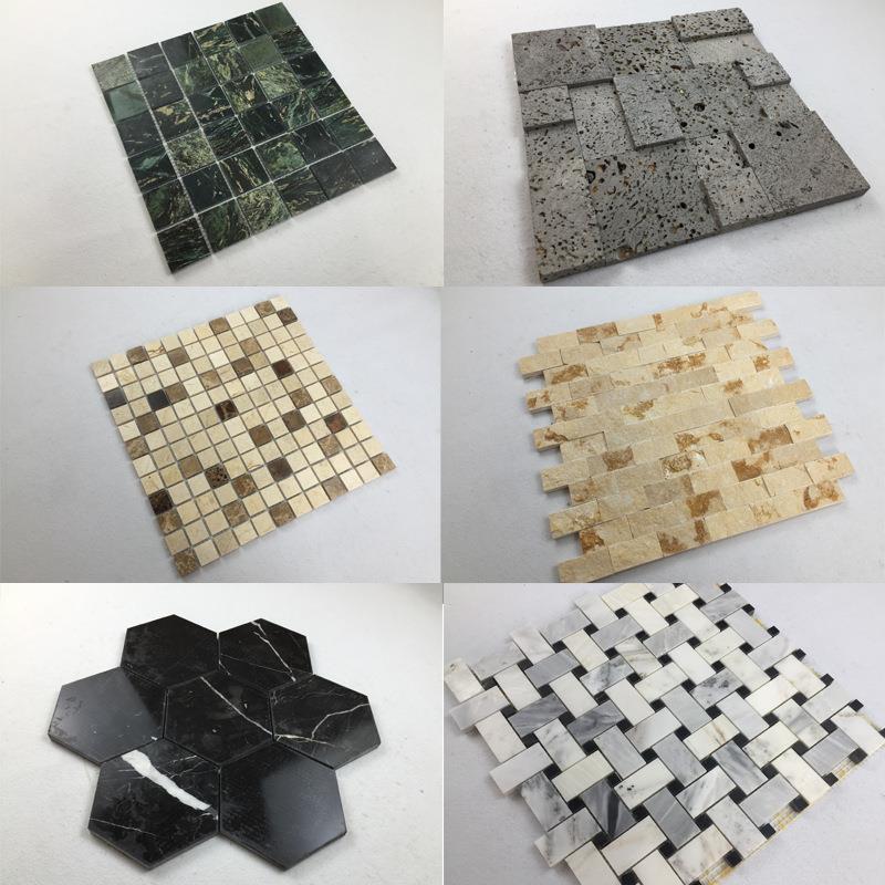 大理石马赛克瓷砖墙贴背景墙水池卫生间马塞克仿古小颗粒鱼池石材