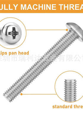 货源615pcs 304不锈钢美制十字圆头螺丝盘头螺钉螺母平垫套装