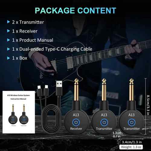 13-WAC2乐器无A线音收发器吉他频系统贝斯拾音器接收器效果器电音
