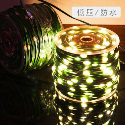 太阳能新品LED皮线铜线灯 室外防水灯带 24v低压装饰彩灯串户外