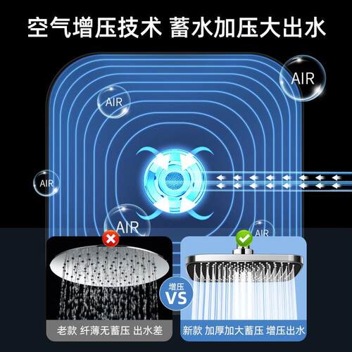 新款直销淋浴花洒喷头顶喷大花洒增压加压浴室淋雨家用沐浴莲蓬头