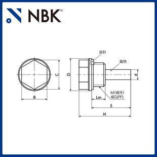 可使用温度为100℃ NBK 厂家直供 铝合金制 带有磁铁 QPMAL 螺塞
