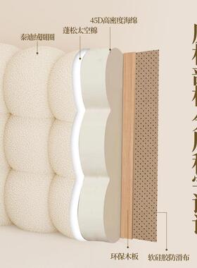 小榻雪球床头靠垫卧雪球室米榻床头软包圈圈绒床头软靠垫奶风大靠