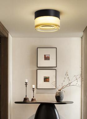 过道灯灯玄关入户中灯简约创FET意胡桃色新式吸顶廊床头壁走灯室