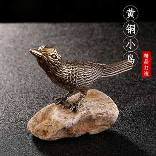 饰 家居实心小鸟鸟摆件件复古喜鹊铜器工艺品摆件手把礼品纯铜装