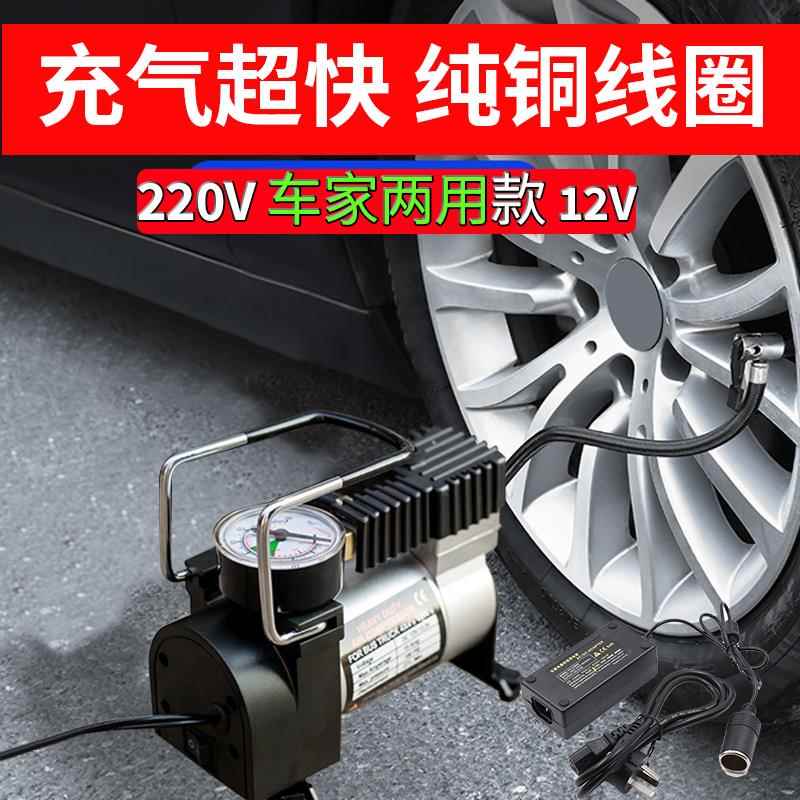 220V打气机车家两用打气机车载可携式大功率打气泵电动车小轿车气