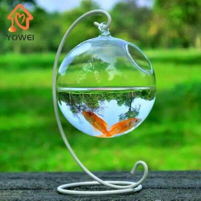 Round Shape Hanging Glass Aquarium Fish Bowl Fish Tank