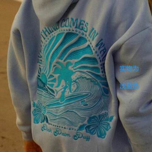 Pink Palm Pufff Classic Puff Hoodie in Navy Oversized