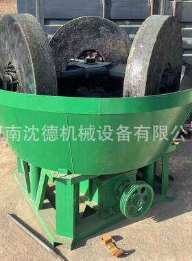 选矿直径1.2米三轮湿碾机矿山机械碾金机选金银湿法碾磨机出口