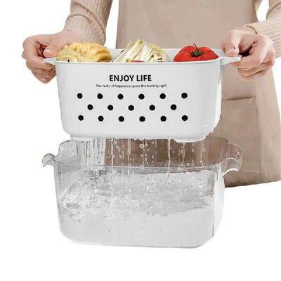 Vegetable Washing Basket 2-in-1 Fruit Strainer Bowl