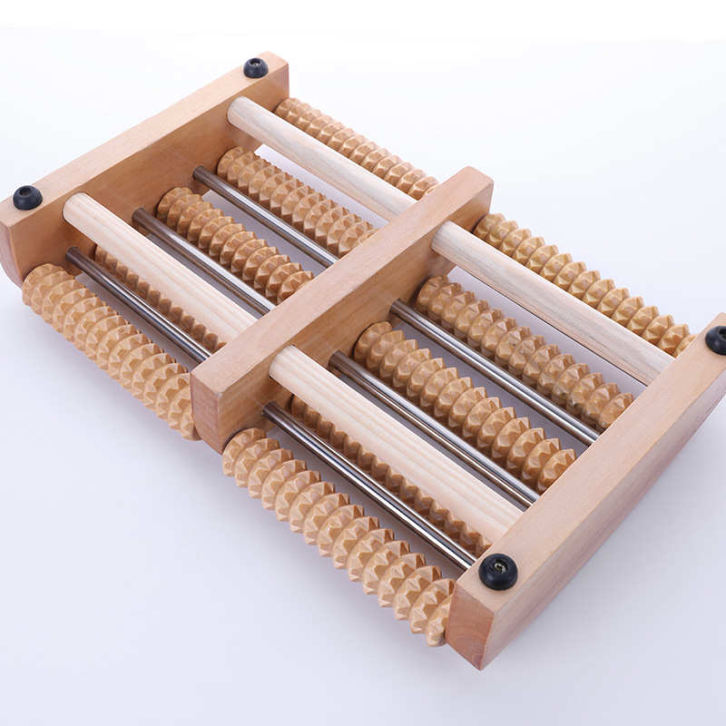 全实木脚底按摩器滚轮式足底足部木质按摩穴位搓排木制按摩脚腿部