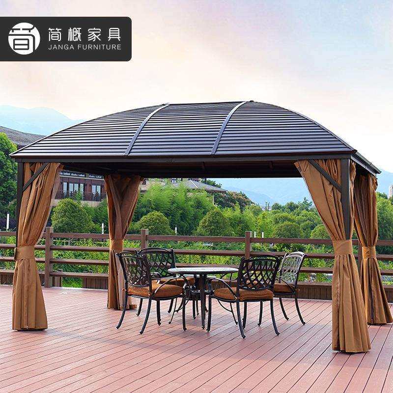 户外花园凉亭休闲别墅露台小院遮阳棚网红景区大型铝合金四柱亭子