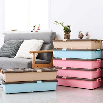 Big Bed bottom storage box Plastic flat beds under the bed q