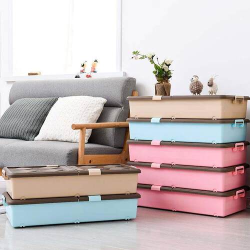 Big Bed bottom storage box Plastic flat beds under the bed q