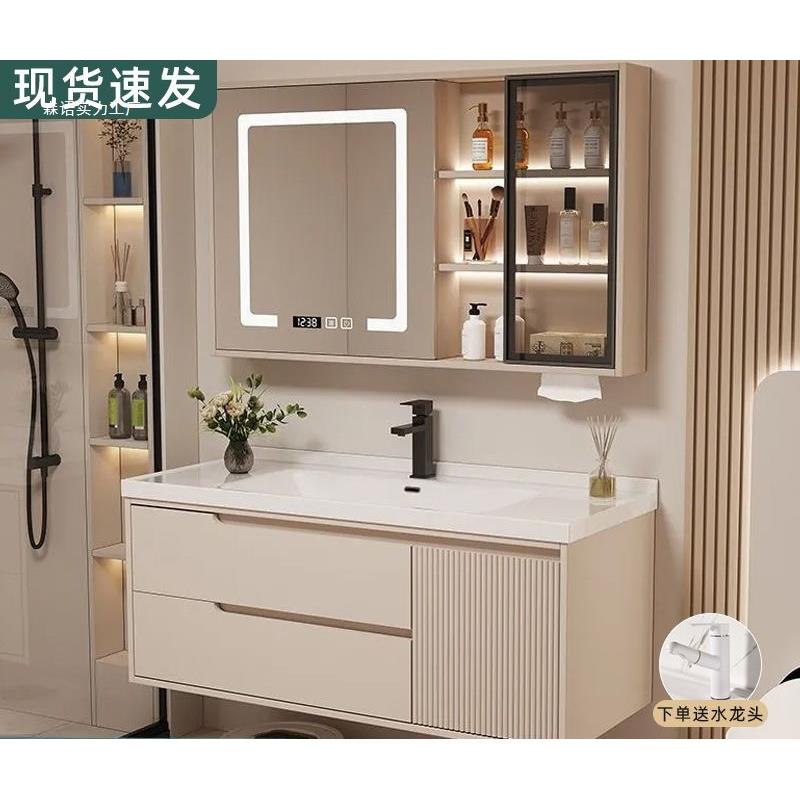 吊柜木质浴室柜卫生间壁柜地柜洗脸家用简约洗手池陶瓷一体盆