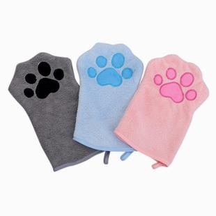 狗狗专用速干吸水清洁巾猫咪洗澡浴巾宠物用品 宠物毛巾手套式