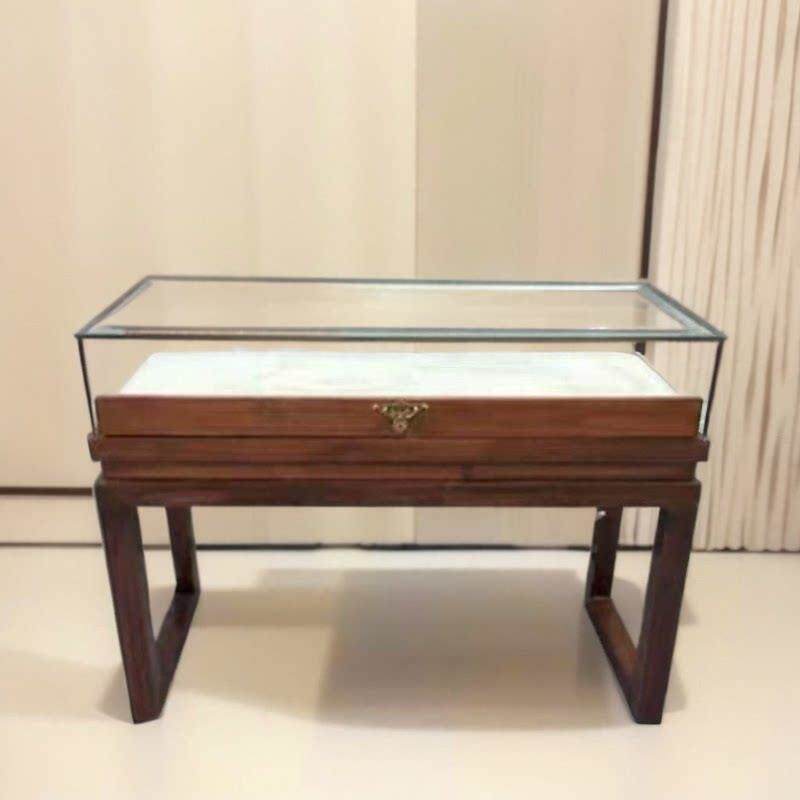 纯实木中式覆古珠宝文玩古董首饰展柜玉器博物馆玻璃饰品展示柜台