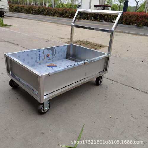 不锈钢饲料车手推车养殖场推料车养猪喂料车饲料推车斗车