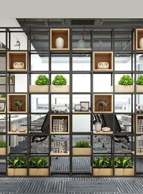 简约铁艺隔置物架架DJK落地式断办公室木书架子餐厅客实厅收纳展