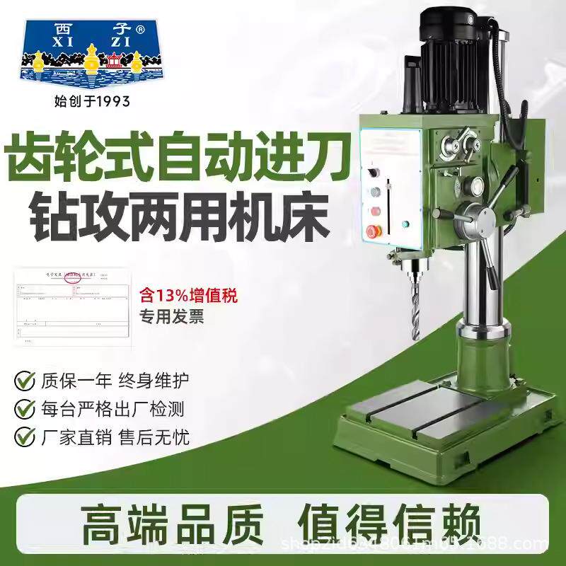 西子杭湖ZS-40A齿轮式自动进刀立钻大功率钻床工业级钻攻两用机床