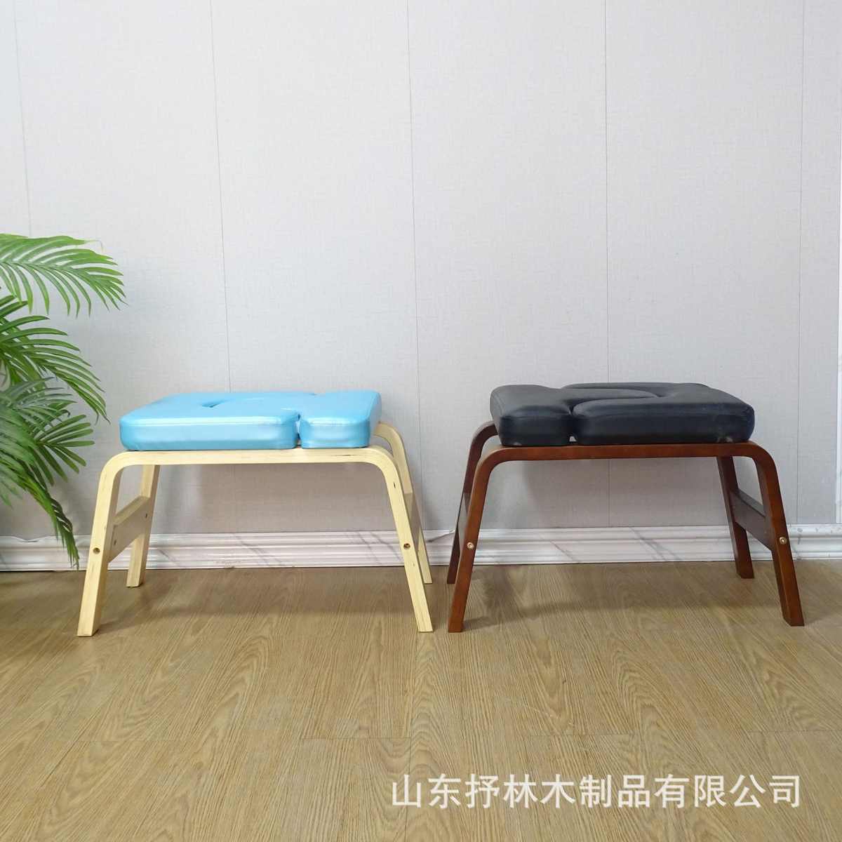 现货木质瑜伽倒立凳家用倒挂拉伸倒立椅 健身辅助器小型健身器材