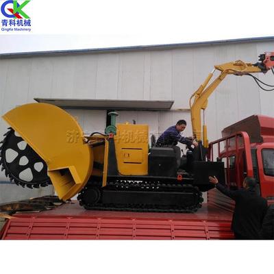 圆盘式开沟机农田水利灌溉地地下管道开沟设备通讯光缆挖沟机