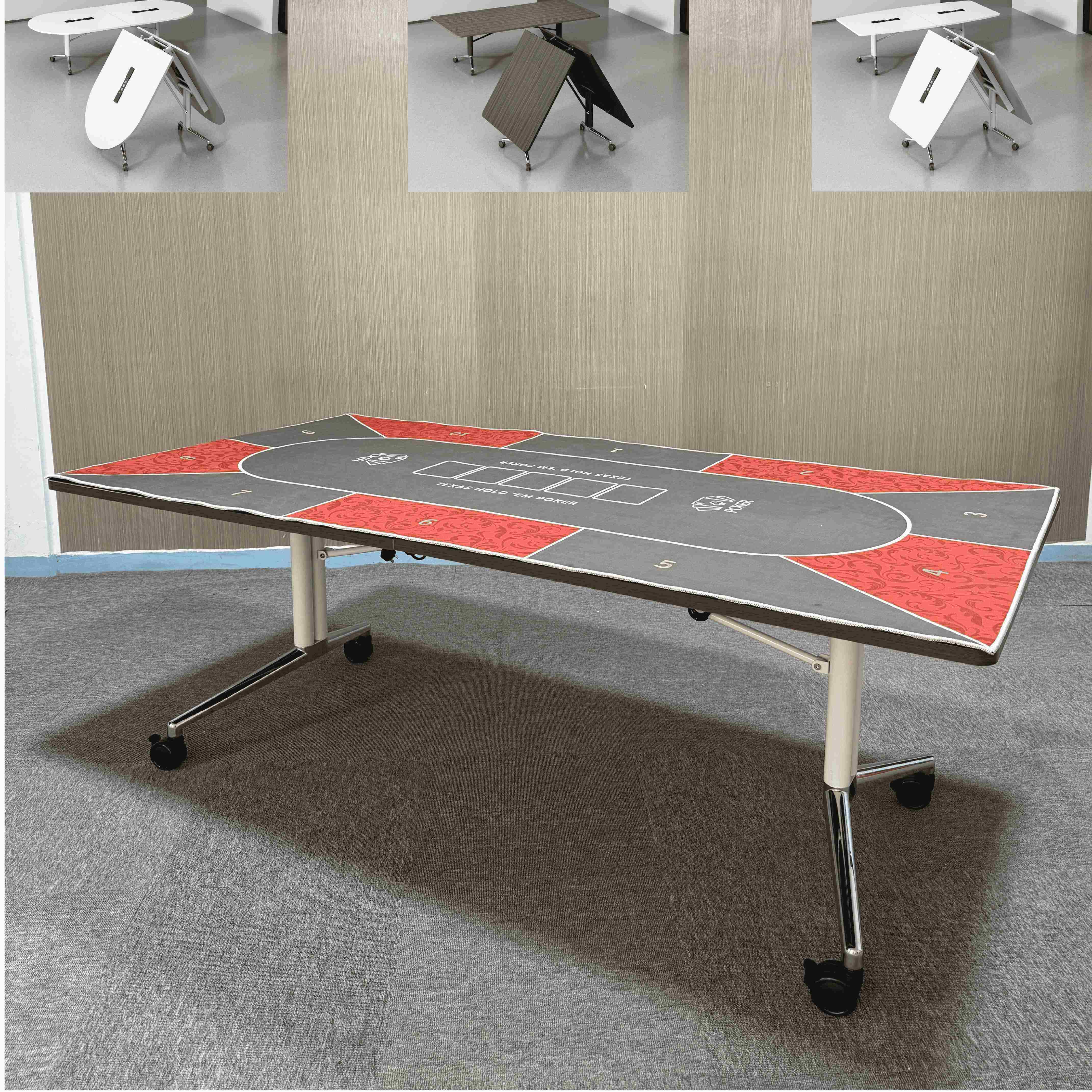 折叠会议桌可移动新型多功能长条培训桌伸缩拼接大书桌德州扑克桌