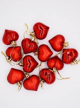 12pcs Christmas tree wreath pendant 4.5cm plated love ball