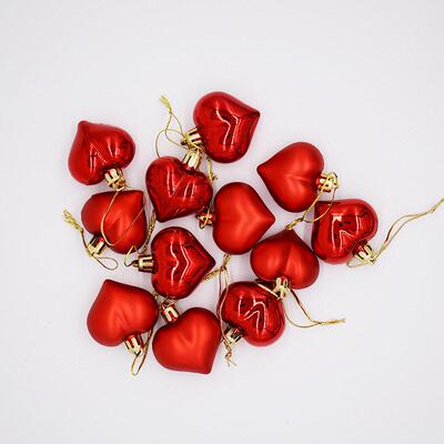 12pcs Christmas tree wreath pendant 4.5cm plated love ball