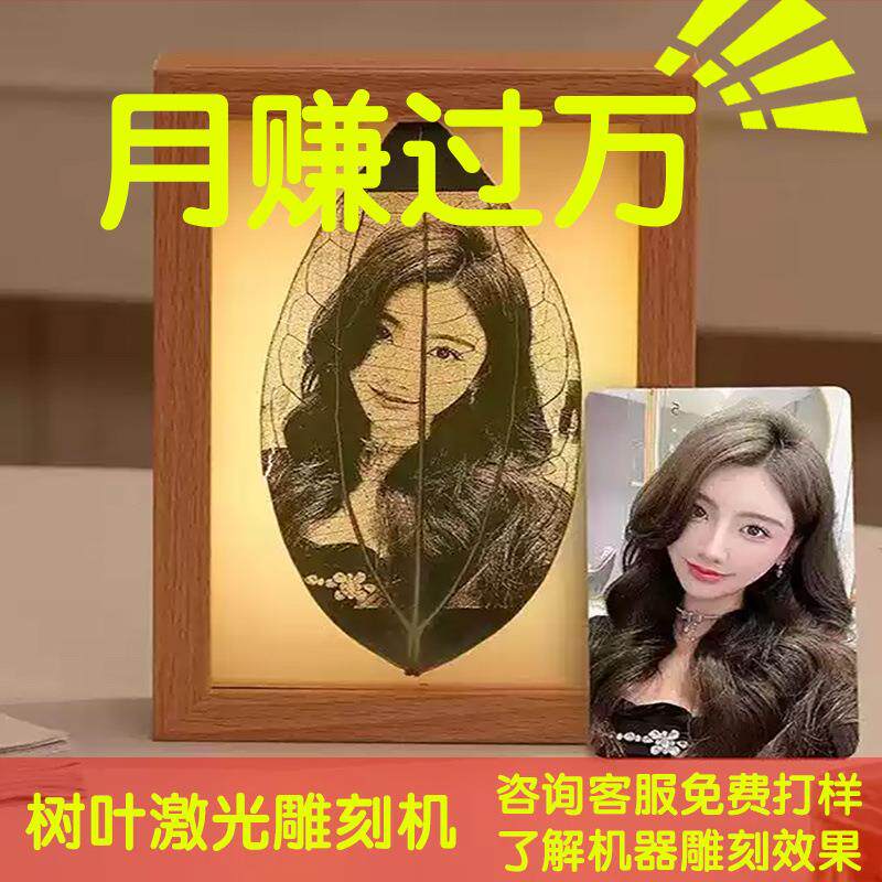 激光雕刻机树叶叶雕摆摊创业小型农产品加工设备