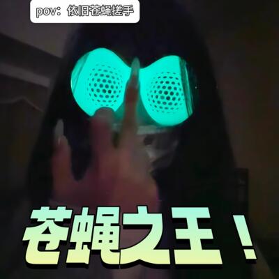 苍蝇之王！昆虫复眼镂空眼罩创意整人3D打印网格眼镜框拍照道具