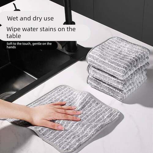 6pcs/set wash towel dish wipe kitchen cleaning cloth cotton