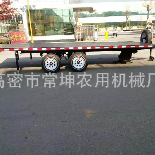 5吨电子刹车平板拖车出口抛丸机全挂式拖车环保设备底盘平板拖车