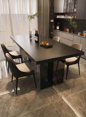 松鼠屋# Inno德利丰石板餐桌黑色透明亚克力桌腿悬吊可达豪华餐桌
