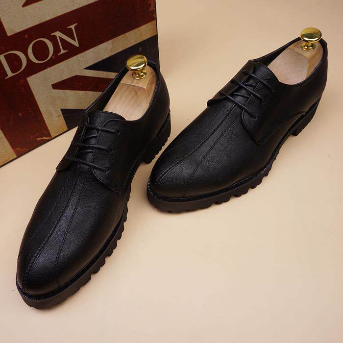 正品春夏季新款韩版闲皮男鞋潮商鞋务鞋子发型师男鞋真厚底增休高