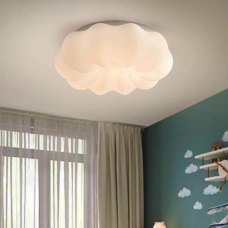 法式奶油云朵吊灯儿童房童趣南瓜灯吸吊两用卧室主灯可爱温馨吊灯