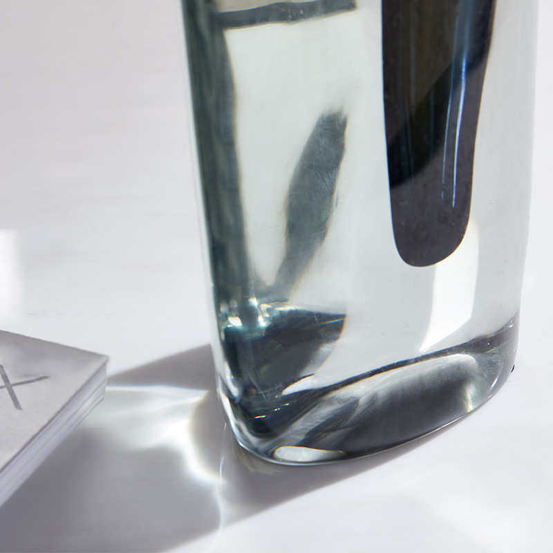 极简意式轻奢烟灰色玻璃透明简约现代客厅餐桌电视柜旁花瓶插花,家居饰品,装饰摆件,淘宝优惠券,粉丝福利购,淘宝优惠卷