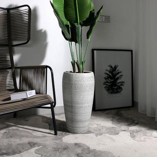 陶瓷花盆家用庭院摆件特大号高筒大码高款落地创意50cm以上粗陶