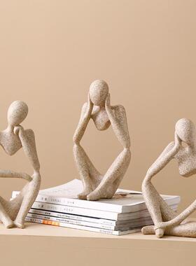 直销新款北欧创意家居装饰品 客厅房间办公室砂岩抽像人物装饰摆