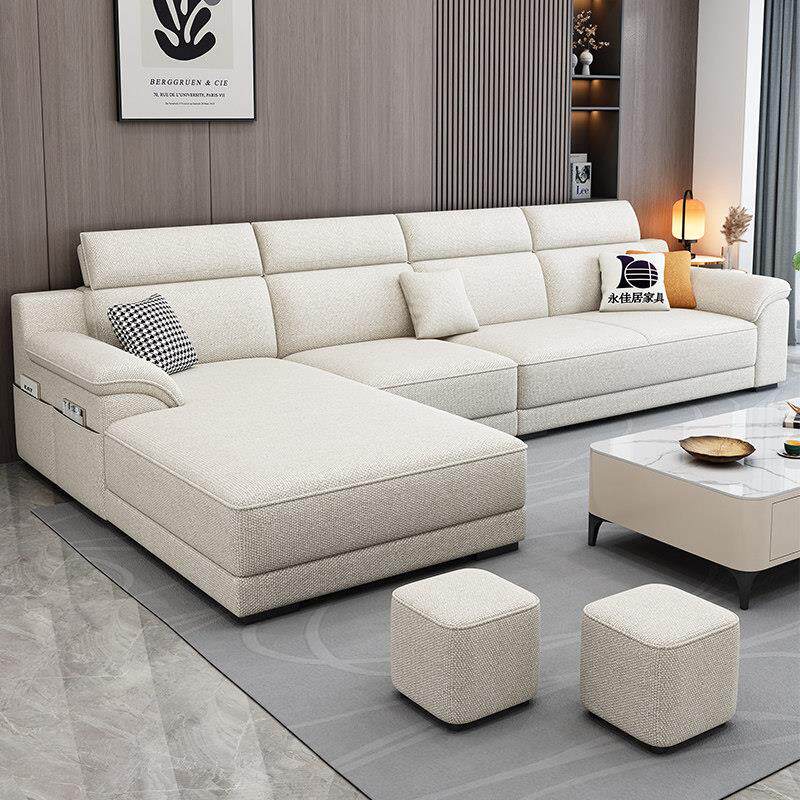 现代简约棉麻布艺沙发客厅2025新款北欧猫抓布沙发小户型转角贵妃