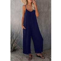 WoodBerry Womens Backless Spaghetti Strap Jumpsuit Summer thumbnail 6